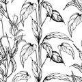 Vector seamless pattern with anthurium leaves