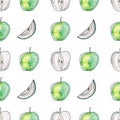 vector seamless pattern apples watercolor