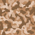 Vector seamless pattern of army sandy desert khaki camouflage