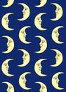 Vector seamless pattern of astrological moon