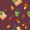 Seamless pattern with autumn item Royalty Free Stock Photo
