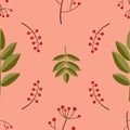 Seamless pattern with leaves