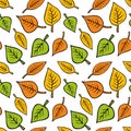 Vector seamless pattern with autumn leaves