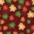 seamless pattern_1_on the theme of autumn, maple leaves in different colors