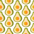 Vector seamless pattern with avocado. For design packaging, textile, background, design postcards and posters