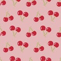 Vector seamless pattern background with cherries