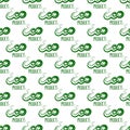 Vector seamless pattern background eco products green color on the white