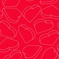 Vector seamless pattern background with isometric hearts. Seamless linear pattern with geometric white linear heart Royalty Free Stock Photo