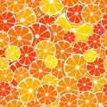 Vector seamless Pattern background. sliced halves of citrus frui Royalty Free Stock Photo