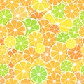 Vector seamless Pattern background. sliced halves of citrus frui Royalty Free Stock Photo