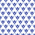 Vector seamless pattern for background. Symmetrical geometric ornament made from blue triangles. Idea for the design of Royalty Free Stock Photo
