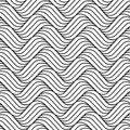 Vector seamless pattern. Background wavy line. Modern waves texture. Intricate pipple curly stripe. Repeating contemporary monochr
