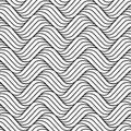 Vector seamless pattern. Background wavy line. Modern waves texture. Intricate pipple curly stripe. Repeating contemporary monochr