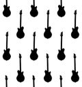 Vector seamless pattern of bass electric guitar