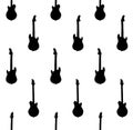 Vector seamless pattern of bass guitar silhouette Royalty Free Stock Photo