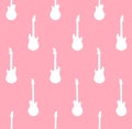 Vector seamless pattern of bass guitar silhouette Royalty Free Stock Photo