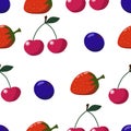 Vector seamless pattern with berries Royalty Free Stock Photo