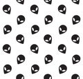 Vector seamless pattern of black alien face