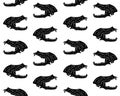 Vector seamless pattern of black dog skull Royalty Free Stock Photo