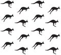 Vector seamless pattern of kangaroo silhouette Royalty Free Stock Photo