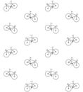 Vector seamless pattern of black line bicycle Royalty Free Stock Photo