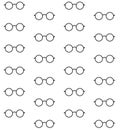 Vector seamless pattern of black outline glasses Royalty Free Stock Photo