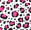 Seamless pattern of black pink leopard fur print Royalty Free Stock Photo