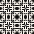 Vector seamless pattern. Black and white floral ornamental geometric background Royalty Free Stock Photo