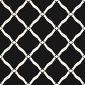 Vector seamless pattern, black and white geometric texture of mesh, net, grid Royalty Free Stock Photo