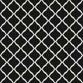 Vector seamless pattern, black and white geometric texture of mesh, net, grid Royalty Free Stock Photo