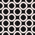 Vector seamless pattern, black & white texture, staggered rings Royalty Free Stock Photo