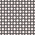 Vector seamless pattern, black & white texture, staggered rings