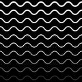 Vector seamless pattern, black & white wavy lines Royalty Free Stock Photo