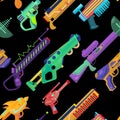 Vector seamless pattern with blasters. beautiful conceptual illustration Royalty Free Stock Photo
