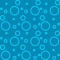 Vector seamless pattern on blue background with water babbles or circles. For kid prints, textile Royalty Free Stock Photo