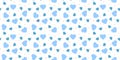 Vector seamless pattern with blue hearts. Repeating background with Saint Valentine day symbols Royalty Free Stock Photo