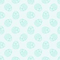 Vector seamless pattern with blue outline easter eggs. Royalty Free Stock Photo