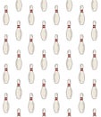 Vector seamless pattern of bowling skittle Royalty Free Stock Photo