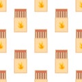 Vector seamless pattern with box of matches Royalty Free Stock Photo