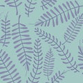Vector seamless pattern with branches on a turquoise background Royalty Free Stock Photo