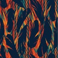 Vector seamless pattern. Bright abstract feathers.