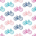 Vector seamless pattern with bicycles