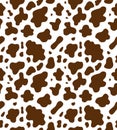 Vector seamless pattern of brown cow fur print