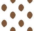 Vector seamless pattern of brown sketch coconut