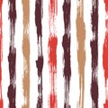 Vector seamless pattern with brush stripes and strokes. Red pink color on white background. Hand painted grange texture Royalty Free Stock Photo