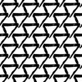 Vector seamless pattern with brush triangle and strokes. Black color on white background. Hand painted grange texture Royalty Free Stock Photo