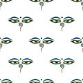 Seamless pattern of buddha eyes