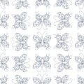 Vector seamless pattern of butterflies.