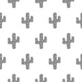 Vector seamless pattern with cactus scandinavian print. Royalty Free Stock Photo