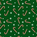 Vector seamless pattern with candy cane sweet sticks